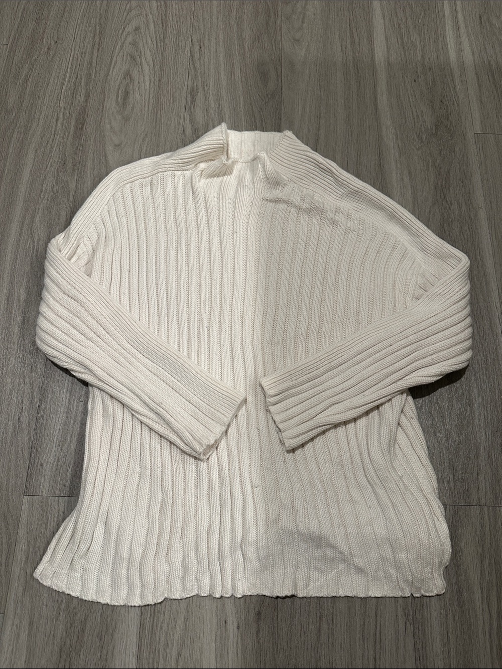 Abercrombie & Fitch Cream Ribbed Cowl Neck Sweater